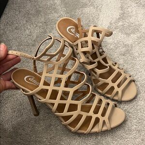 Candies Beige Strappy Heels